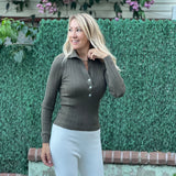 Extrafine Merino Carla Polo-Neck Militare
