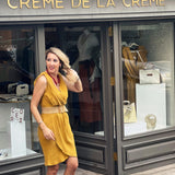 Creme De La Creme Kruvaze Elbise Hardal