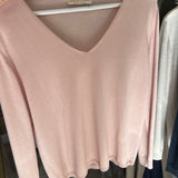 Extrafine Merino Audrey V-Neck Rose Powder