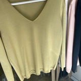Extrafine Merino Audrey V-Neck Olive