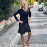 Extrafine Merino Audrey V-Neck Deep Blue
