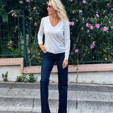 Extrafine Merino Audrey V-Neck Winter White