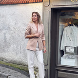 Pudra Pamuklu Blazer Ceket