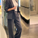 Custom Design Cupro Blazer Jacket - Anthracite