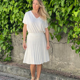 Tree Silk Knit Flared Skirt - Off-White