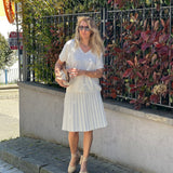 Tree Silk Knit Flared Skirt - Off-White