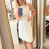 Tree Silk Knit Flared Skirt - Off-White