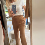 Cupro Pantolon Soft Camel