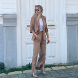 Special Design Blazer Jacket Camel - 100% Vegan Cupro