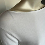 Silk Tree Boat Neck Knit Blouse - White