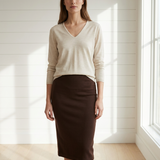 Extrafine Merino Audrey V-Neck Beige